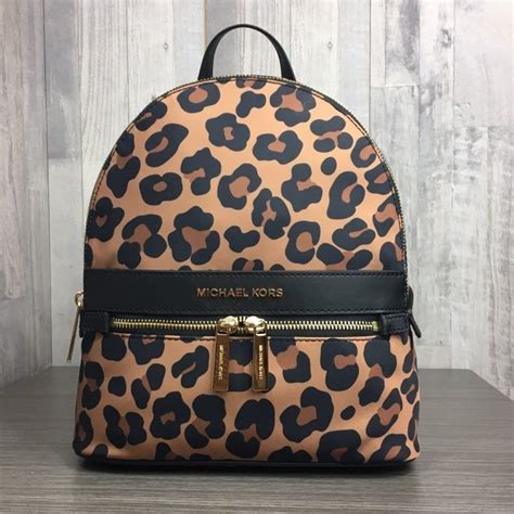 michael kors leopard backpack purse